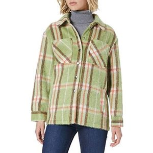 Only Onlavo L/S Check Shacket PNT Damesjas, Tendril/Checks: donkergroen + oranje, M