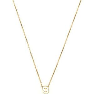 LUXENTER Alfabet-halsketting met 18-karaats goud - letter S, Medium, Metaal, Zonder edelsteen