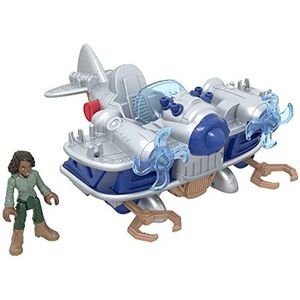 ​Imaginext Jurassic World Dominion Kayla Watts figuur en Speelgoedvliegtuig, Air Tracker met Projectielen voor Peuters- en Kleuters, Fantasiespel HML45