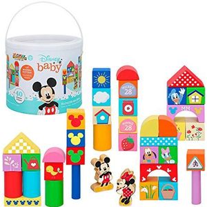WOOMAX 48705 Disney blokken bouwgroep 40-delig - speelgoed om te stapelen, balans en ordenen - bouwspel voor kinderen en baby's van 1, 2, 3 jaar