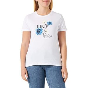 Mavi Dames kind bedrukt T-shirt, wit, XXL EU, wit, XXL