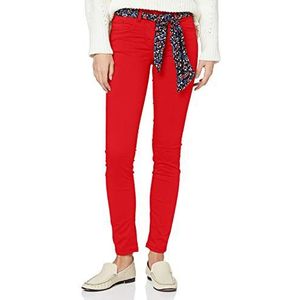 TOM TAILOR Dames Alexa Slim Jeans met ceintuur 1022290, 24307 - Shiny Crimson Red, 34W / 32L