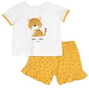 Chicco Set van katoen: T-shirt en shorts trainingspak voor meisjes 0-24, Wit, 0 Maanden