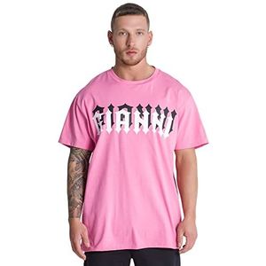 Gianni Kavanagh Roze (Pink Outline oversized T-shirt, maat L heren)