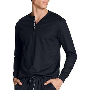 CALIDA Heren Remix Basic Sleep Shirt met lange mouwen, Dark Sapphire, standaard