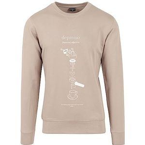 Mister Tee Heren sweatshirt Depresso Crewneck darksand S, Darksand, S