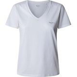 Pepe Jeans Dames MACY V-NECK T-shirt, wit (WIT), M, wit(wit), M