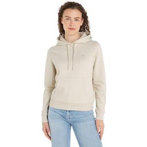Tommy Jeans Dameshoodie met normale pasvorm en ronde hals, Krantenpapier, XXS