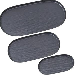 Set van 3 bandja's aluminium tallado Negro_21 x 11 + 30 x 15 + 40 x 20 x 1,5 cm