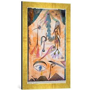 Ingelijste afbeelding van Paul Klee rouwbloemen, kunstdruk in hoogwaardige handgemaakte fotolijst, 40 x 60 cm, Gold Raya