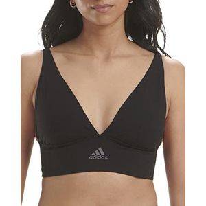 adidas Vrouwen Active Micro Stretch Longline Plunge Naadloze BH, Zwart, L