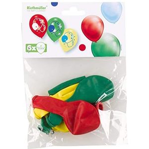 Amscan 9900331 6 Latexballonnen Balloons, geel/rood/groen