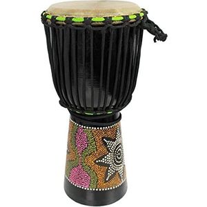 A-Star 8 Inch Painted Colourful Djembe African Drum - Authentiek Handgemaakt, Rope Tuned, Natural Skin Head - 50cm Hoogte, 20cm Diameter