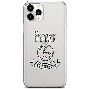 Zokko Beschermhoesje voor iPhone 11 Pro Max met inscriptie Je Veux decover Le Monde – zacht transparant inkt zwart