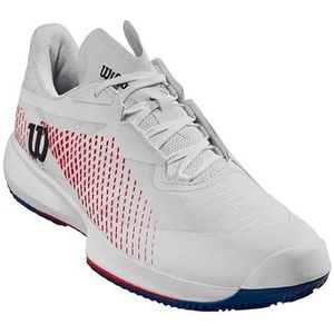 Wilson KAOS Swift 1.5 Clay Sneaker voor heren, Wit Deja Vu Blauw Wilson Rood, 13.5 UK