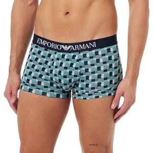 Emporio Armani Heren Men's Classic Pattern Mix Trunks, Artic Geometric Print, L