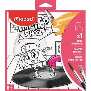 MAPED Herbruikbare tas met 1 canvas Hip Hop-Mini schilderij 20 x 20 cm foto-kleurplaat voor kinderen vanaf 6 jaar - creatieve vrije tijd, 831215