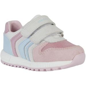 Geox B Alben Girl A Sneakers voor babymeisjes, wit/roze, 24 EU, Wit-roze, 24 EU