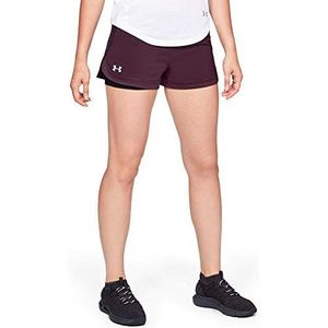 Under Armour Damesbroek Speedpocket 2-in-1 Shorts Dames - Donkerrood, Zwart