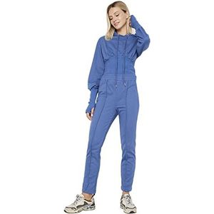 TRENDYOL Dames hoge taille rechte pijpen normale joggingbroek, Indigoblau, S