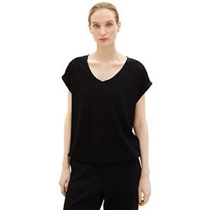 TOM TAILOR Dames 1036776 T-shirt, 14482-Deep Black, XXS, 14482 - Deep Black, XXS