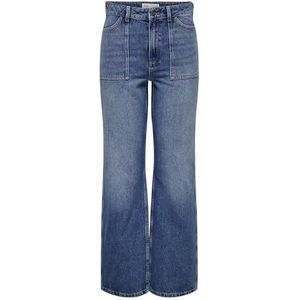 Jacqueline de Yong JDYMAYA High Waist Jeans DNM NOOS Damesjeans, wijd gesneden, blauw (medium blue denim), XXS x 32L