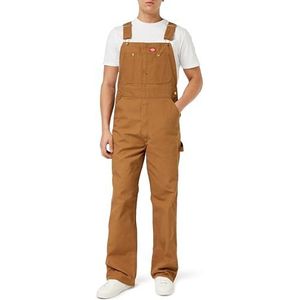 Dickies Klassieke overall met bretels voor heren, Bruin gespoeld, 34W / 30L