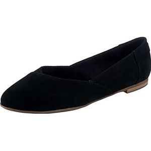 TOMS Jutti Nette Ballet Flat voor dames, suede Zwart, 42 EU