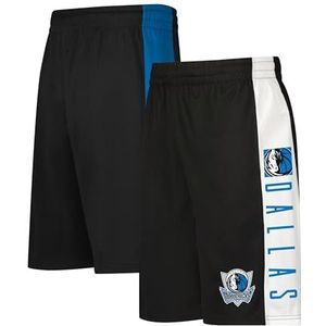 Ultra Game NBA Official Men’s Super Soft Active Workout Basketball Training Shorts - Unisex, Dallas Mavericks, Black, Small
