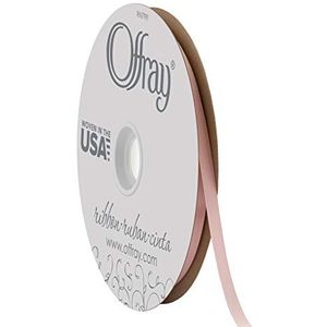 Offray 1/4"" Wide Double Face Satin Ribbon, 100 Yards, Pink Blush