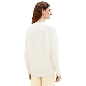 TOM TAILOR Basic gebreide trui met V-hals voor dames, 10315 - Whisper White, XL