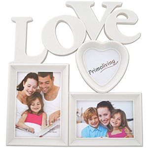 PrimoLiving Love fotogalerij met hart in 3D-look fotolijst 3 foto's wit P-282