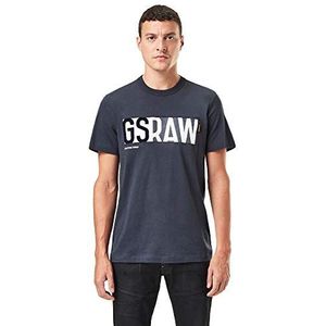 G-STAR RAW Heren Gs Raw Denim Logo T-shirt, Legion Blue B353-862., XXS