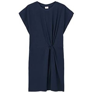 s.Oliver Junior Girls jurk met knoopdetail, blauw, 146, blauw, 146 cm