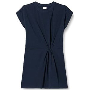 s.Oliver Junior Girls jurk met knoopdetail, blauw, 146, blauw, 146 cm
