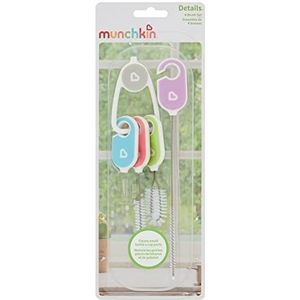 Munchkin Details Sippy Cup Cleaning Brush Set (Straw Brush, Spout Brush, Lid and Threads Brush and Detail Brush), Pack of 4