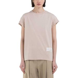 Replay Dames regular fit T-shirt korte mouwen Rose Label, 893 Light Beige, M