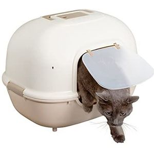 Iris Ohyama, geschlossene Katzentoilette mit Steckplatz für Geruchsfilter, inklusive tragbarer Schaufel für Katzen ? Katzentoilette WNT-510, Beige