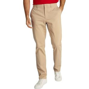 Tommy Hilfiger Heren Denton Satijn Straight Fit Chino's, Beige (Batique Khaki), 31W / 28L