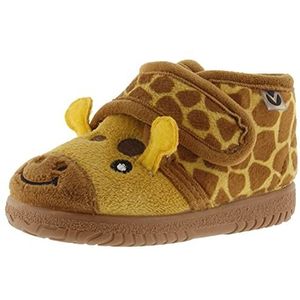 Victoria Ojalá Unisex Fur Slippers Animals & Strap & Matching Sole 105119 for Kids MOSTAZA 24