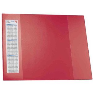 Läufer 42654 Durella D2 bureauonderlegger met twee transparante zijlijsten, 52x65cm, rood, anti-slip bureauonderlegger