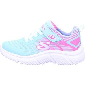 Skechers Kids Girls GO Run 650 Sneaker, Aqua/Pink, 35.5 EU
