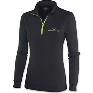 Black Crevice Skirolli Zip Shirt, voor dames, zwart/groen, maat 44