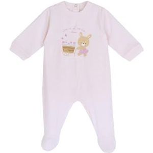 Chicco Katoenen rompertje met voet, pyjama voor kinderen en pasgeborenen, uniseks, Lichtroze, 6 Maanden