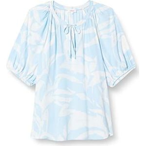 s.Oliver Damesblouse met korte mouwen, Crème | Blauw 50A3, 44