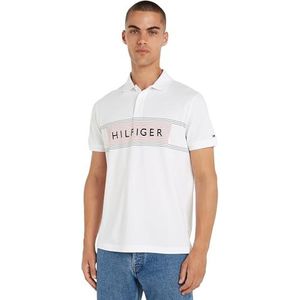 Tommy Hilfiger Heren RWB Borst Reg Polo S/S, Wit, S