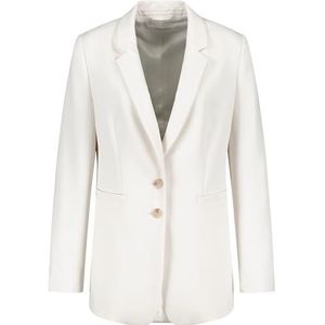 Gerry Weber Gestreepte blazer voor dames, met linnen aandeel, lange mouwen, met split gestreept, off-white, 38