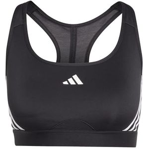 adidas Dames Powerreact Train Medium Support 3Stripes BH Sportbeha, SEG Zwart/Wit