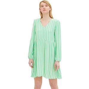 TOM TAILOR Denim Dames Jurk 1035447, 31188 - Vertical Green White Stripe, M