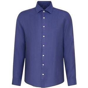 Seidensticker - Chemise d'affaires - Blauw - 100% Lin - Manches Longues